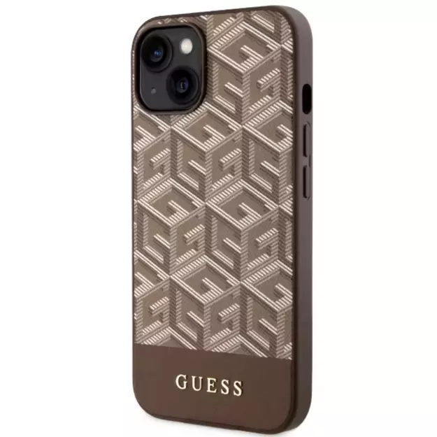 Guess GUHMP14MHGCFSEW iPhone 14 Plus 6.7&quot  brown/brown hard case GCube Stripes MagSafe 8
