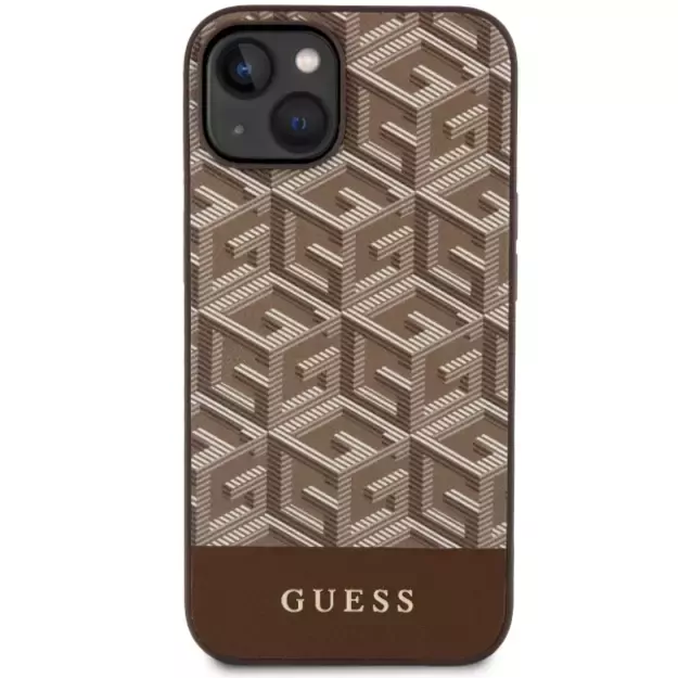 Guess GUHMP14MHGCFSEW iPhone 14 Plus 6.7&quot  brown/brown hard case GCube Stripes MagSafe 9