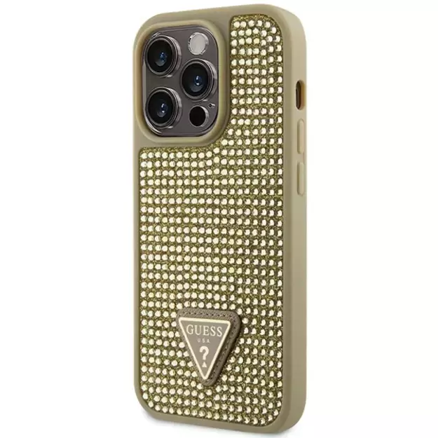 Guess GUHCP14LHDGTPD iPhone 14 Pro 6.1  gold/gold hardcase Rhinestone Triangle 1