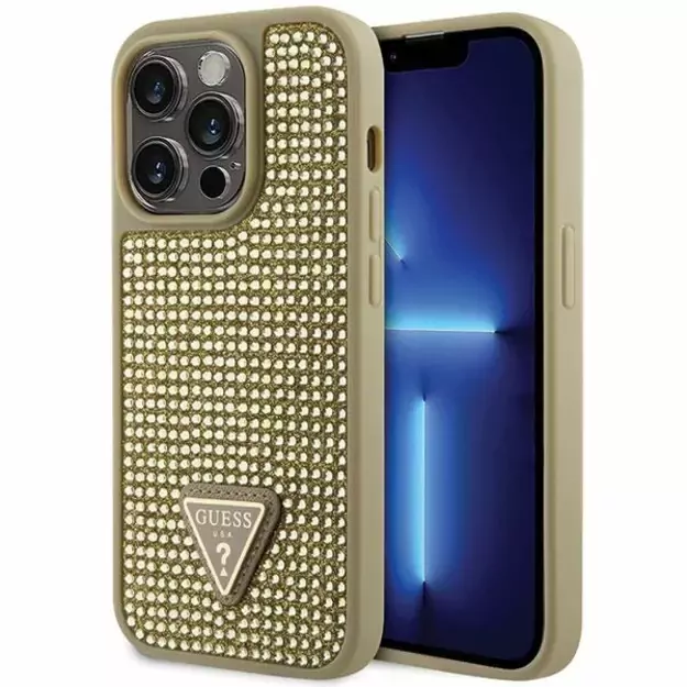 Guess GUHCP14LHDGTPD iPhone 14 Pro 6.1  gold/gold hardcase Rhinestone Triangle