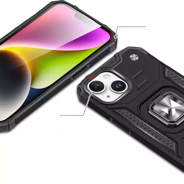 Armored case with a finger holder for iPhone 15 Plus Wozinsky Ring Armor - gold 7