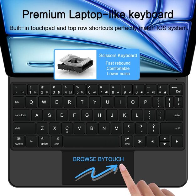 Tech-Protect Smartcase Magnetic with Keyboard for iPad Air 10.9&rdquo; 2020 / 2022 / iPad Air 11&rdquo; 2024 / 2025 - Black 6