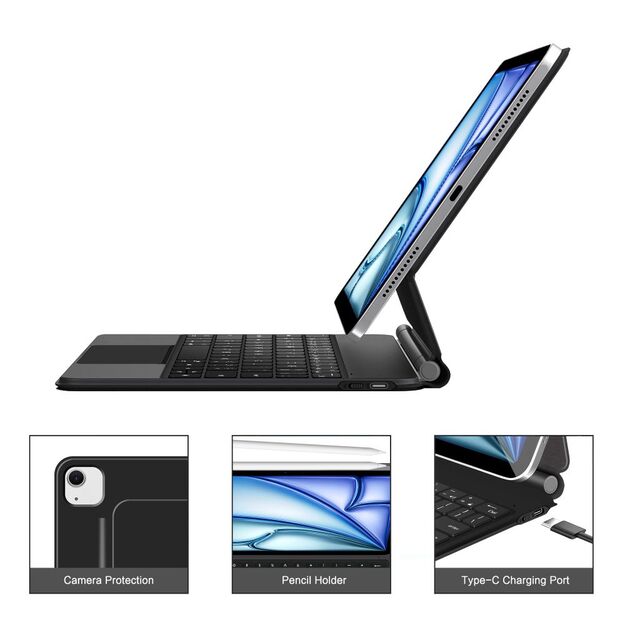 Tech-Protect Smartcase Magnetic with Keyboard for iPad Air 10.9&rdquo; 2020 / 2022 / iPad Air 11&rdquo; 2024 / 2025 - Black 7