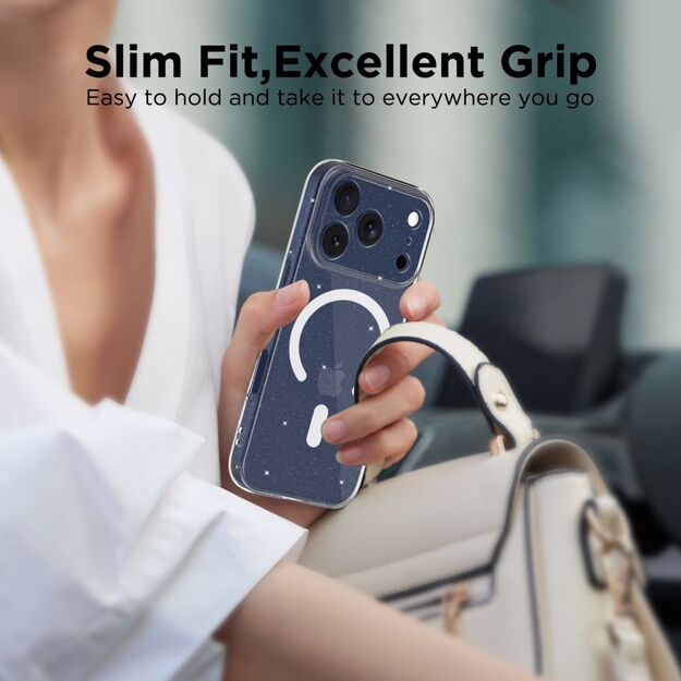 Tech-Protect FlexAir MagSafe Case for iPhone 17 Pro - Clear Glitter 3