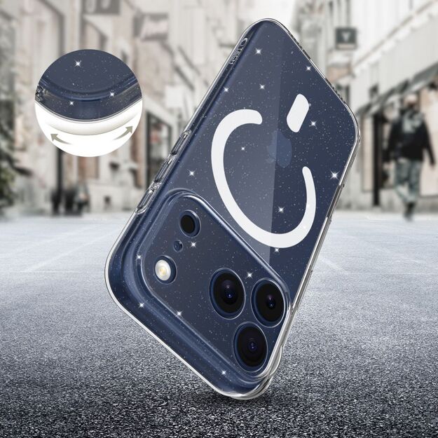 Tech-Protect FlexAir MagSafe Case for iPhone 17 Pro - Clear Glitter 4