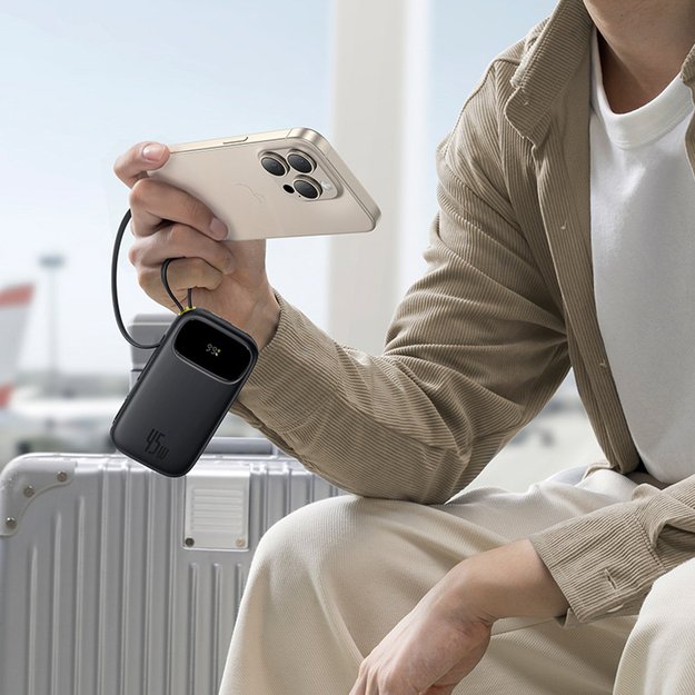 Baseus EnerFill FC31 10000mAh 45W Power Bank with USB-C and Lightning Cables - Black 3