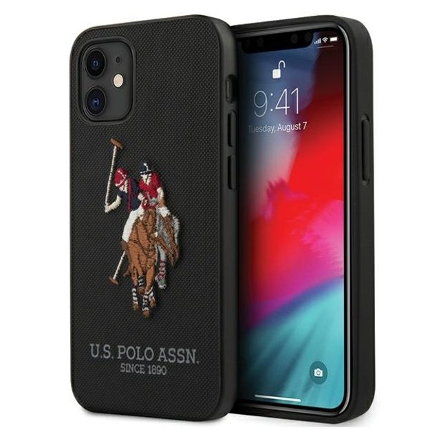 US Polo USHCP12SPUGFLBK iPhone 12 mini 5,4  czarny/black Polo Embroidery Collection