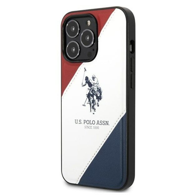 US Polo USHCP14XPSO3 iPhone 14 Pro Max 6.7&quot  white/white Tricolor Embossed 1