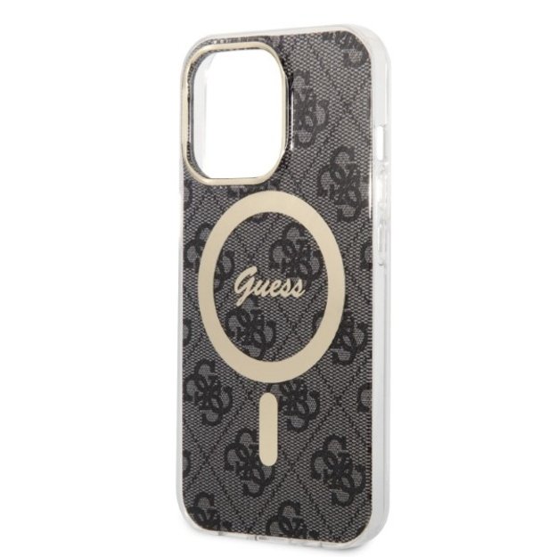 Set Guess GUBPP13XH4EACSK Case+ Charger iPhone 13 Pro Max black/black hard case 4G Print MagSafe 5