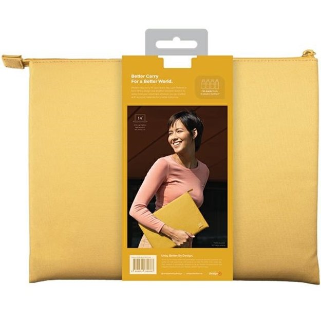 Uniq Lyon Waterproof RPET case for a 14&quot  laptop - yellow 3