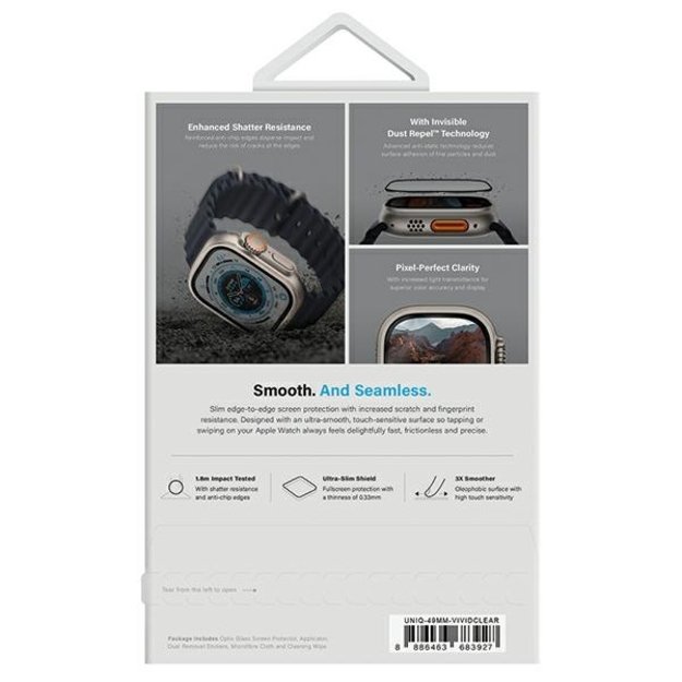 Uniq Optix Vivid glass for Apple Watch Ultra 49mm with applicator 8