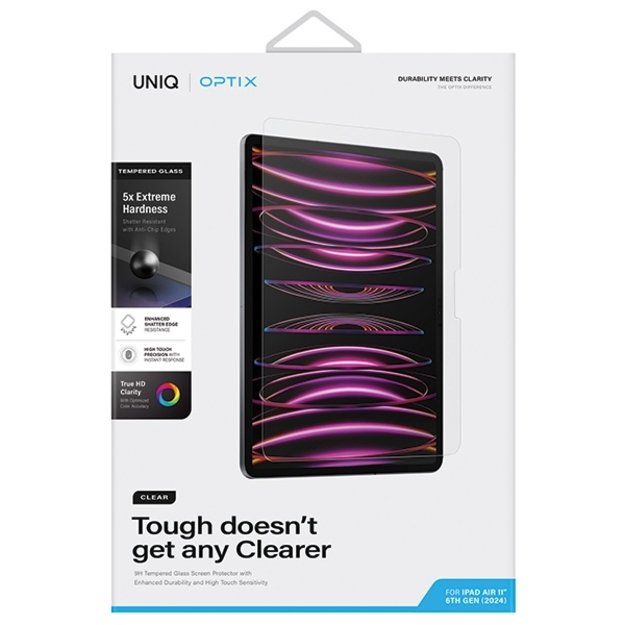 Uniq Optix Clear tempered glass with applicator for iPad Air 11&quot  2024 5