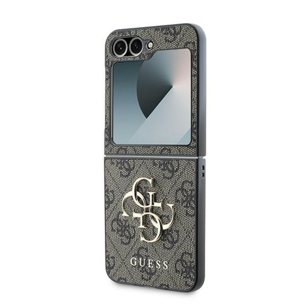 Guess Leather 4G Metal Logo Case for Samsung Galaxy Z Flip 6 - Brown 5
