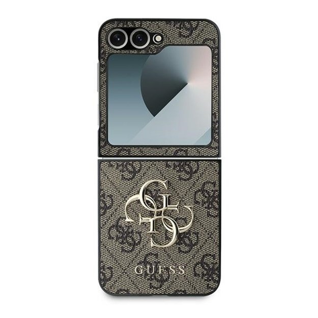 Guess Leather 4G Metal Logo Case for Samsung Galaxy Z Flip 6 - Brown 1