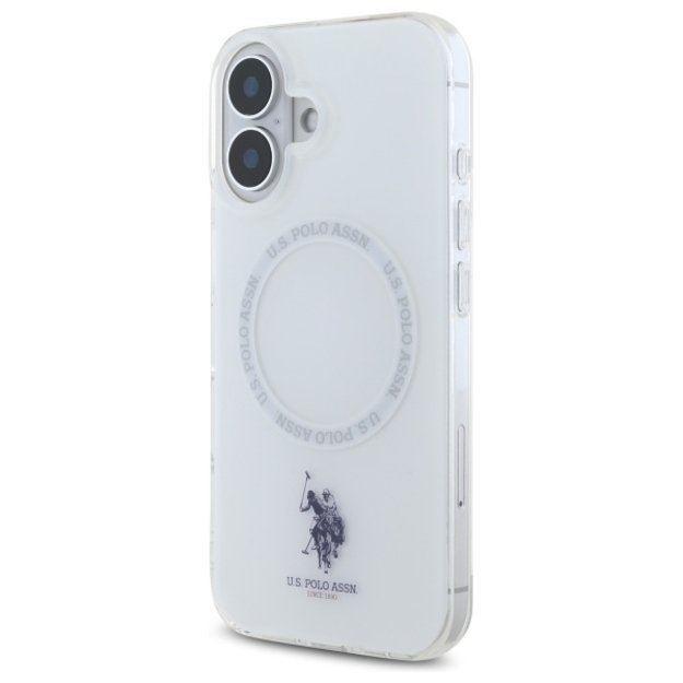 US Polo IML Ring MagSafe iPhone 16 Case - White 1