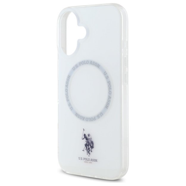 US Polo IML Ring MagSafe iPhone 16 Case - White 5