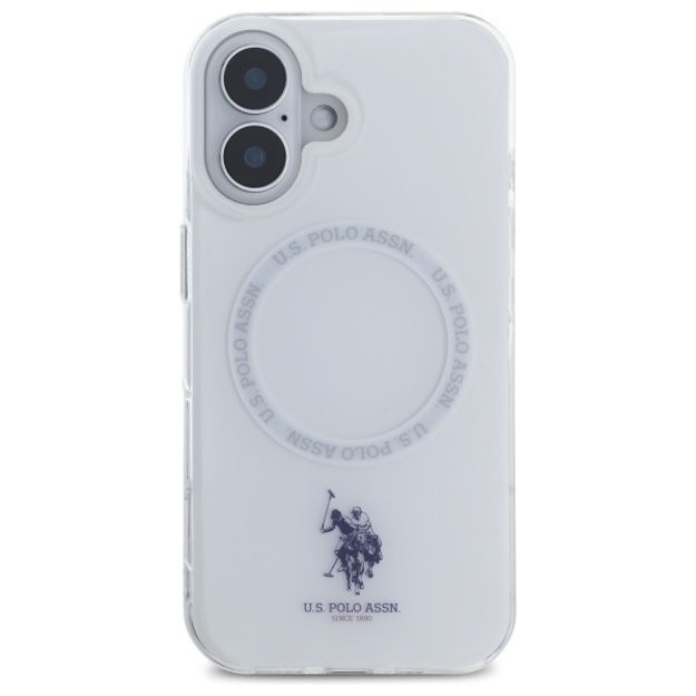 US Polo IML Ring MagSafe iPhone 16 Case - White 2