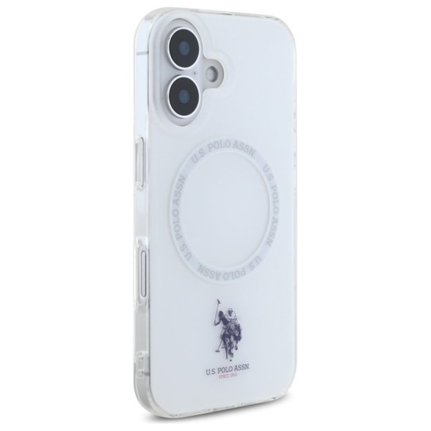 US Polo IML Ring MagSafe iPhone 16 Case - White 3