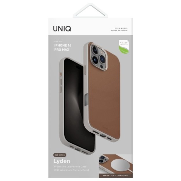 Uniq Lyden DS iPhone 16 Pro Max 6.9&quot  Magclick Charging case caramel/caramel-ivory 5