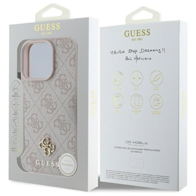 Guess Small Classic MagSafe iPhone 16 Pro Case - Pink 7