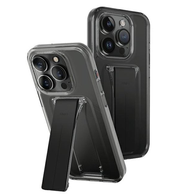 Uniq case Heldro Mount with Stand iPhone 15 Pro Max 6.7&quot  smoke/vapor smoke