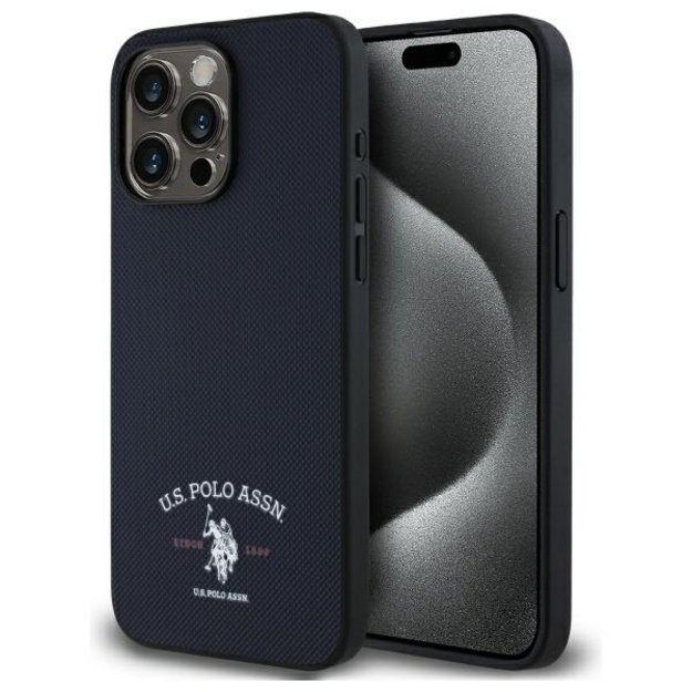 US Polo USHCP15XPARV iPhone 15 Pro Max 6.7&quot  Navy Printed DH Logo
