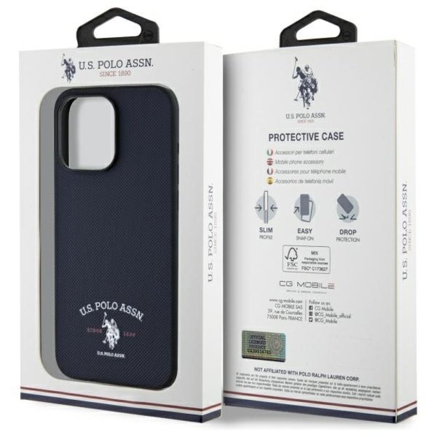 US Polo USHCP15XPARV iPhone 15 Pro Max 6.7&quot  Navy Printed DH Logo 7