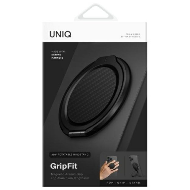 Uniq Gripfit Premium 360 Magnetic Mount&amp Kickstand Magnetic Holder black/carbon black 4