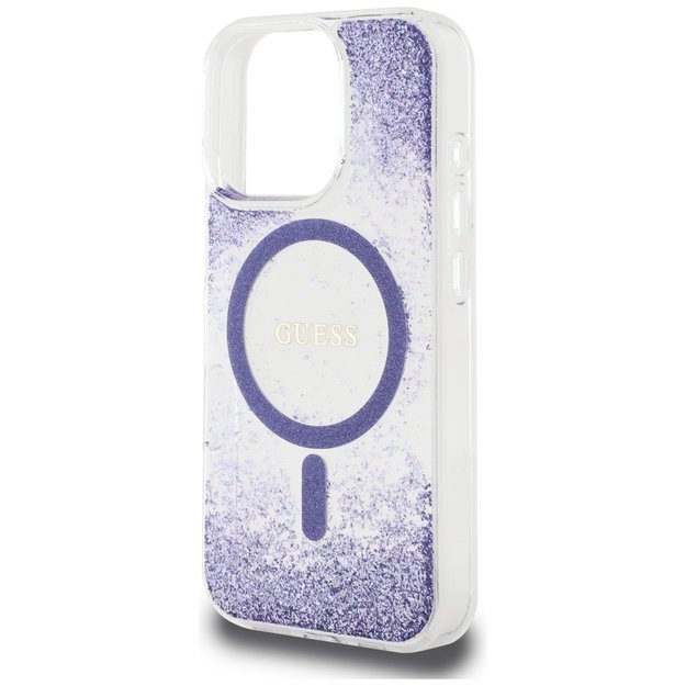 Guess HC Resin Bottom Glitter MagSafe case for iPhone 16 Pro Max - purple 5