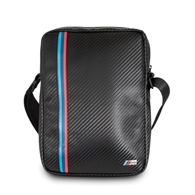 BMW Carbon / Tricolor Stripe 8&quot  Tablet Bag - Black