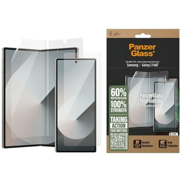 PanzerGlass FlipFoldFlex 2-in-1 Protective Set Classic Fit Glass + Ultra-Wide Fit TPU Film for Samsung Galaxy Fold7