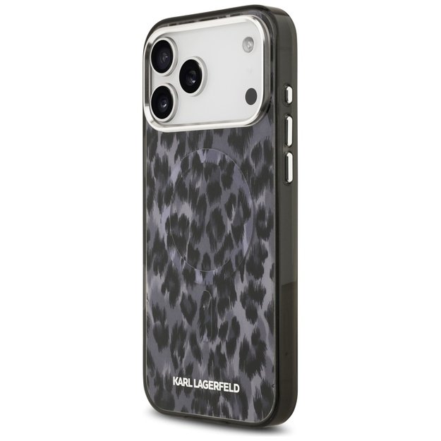 Karl Lagerfeld IML Leopard Pattern MagSafe Case for iPhone 17 Pro Max - Black 1