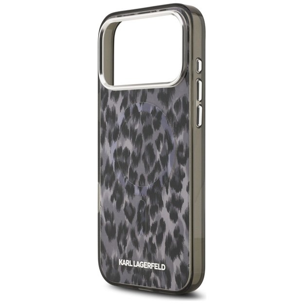 Karl Lagerfeld IML Leopard Pattern MagSafe Case for iPhone 17 Pro Max - Black 5