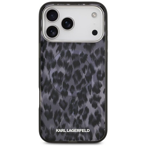 Karl Lagerfeld IML Leopard Pattern MagSafe Case for iPhone 17 Pro Max - Black 2