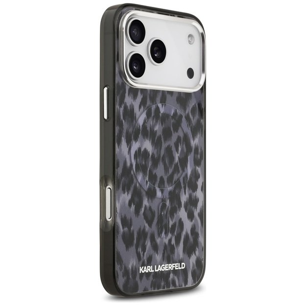 Karl Lagerfeld IML Leopard Pattern MagSafe Case for iPhone 17 Pro Max - Black 3