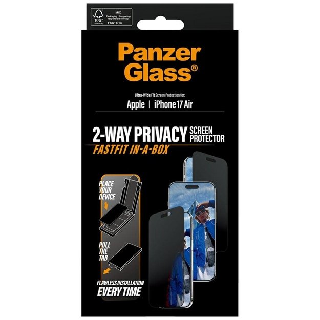 PanzerGlass Ultra-Wide Fit Fastfit Privacy Glass for iPhone Air 5
