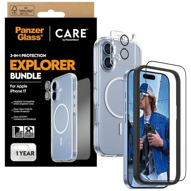 CARE by PanzerGlass Flagship Explorer 3in1 Case + Glass + Lens for iPhone 17 3