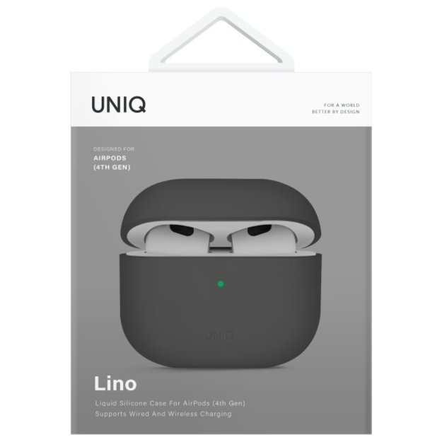 Uniq Lino Silicone AirPods 4 Case - Gray 5