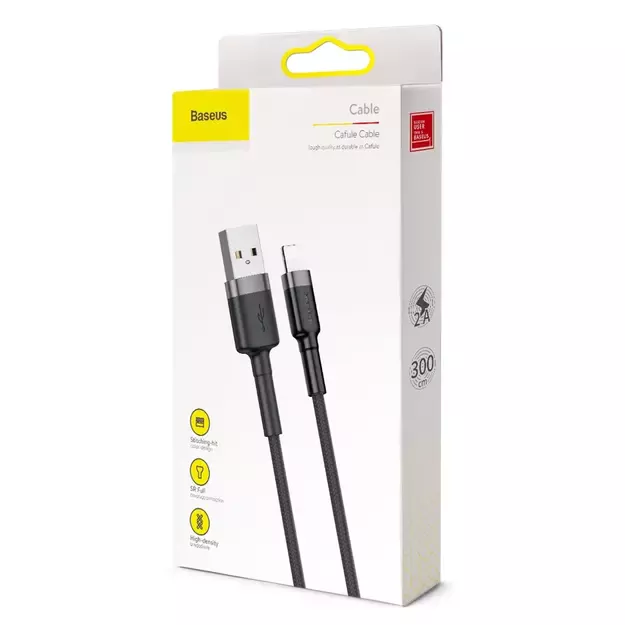 Baseus Cafule USB-A / Lightning 2A QC 3.0 cable 3 m - black and gray 8