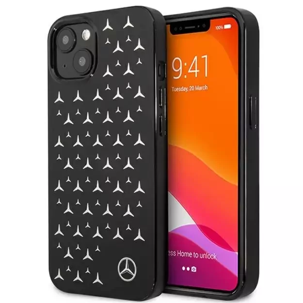 Mercedes MEHCP13SESPBK iPhone 13 mini 5,4  czarny/black hardcase Silver Stars Pattern