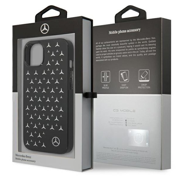 Mercedes MEHCP13SESPBK iPhone 13 mini 5,4  czarny/black hardcase Silver Stars Pattern 14