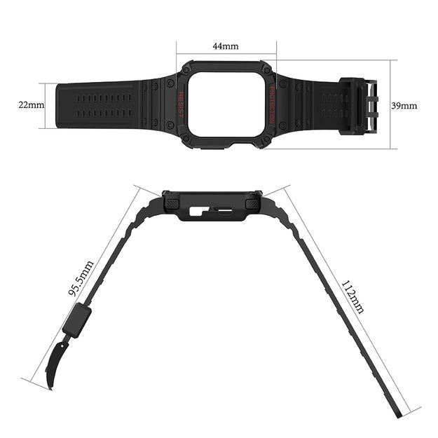 Protect Strap Band for Apple Watch 38/40/41mm Armored Case Strap - Pink 12