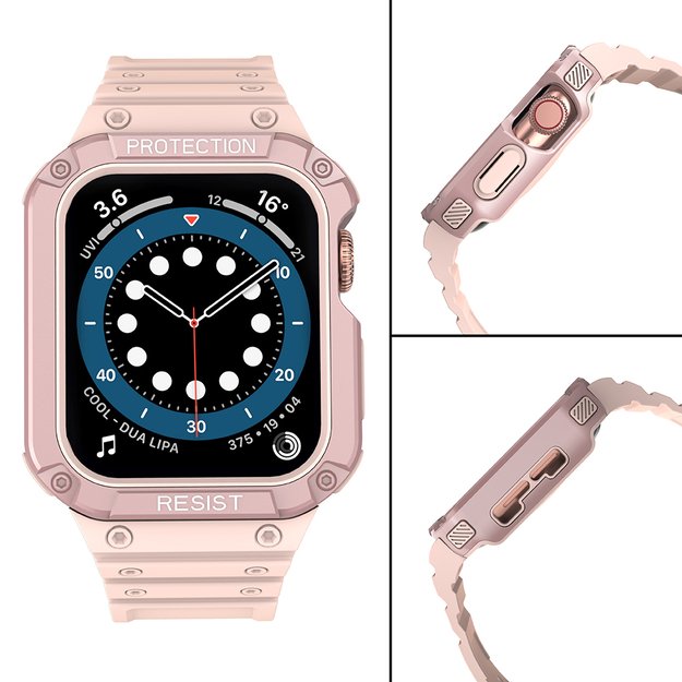 Protect Strap Band for Apple Watch 38/40/41mm Armored Case Strap - Pink 11