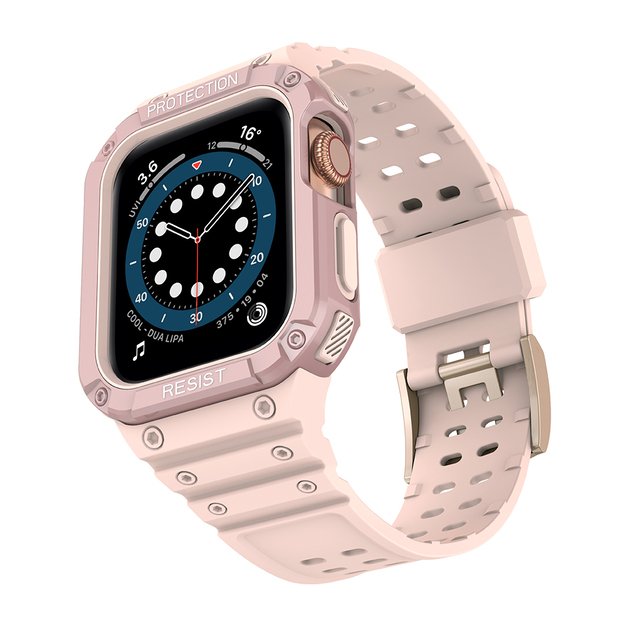 Protect Strap Band for Apple Watch 38/40/41mm Armored Case Strap - Pink 9