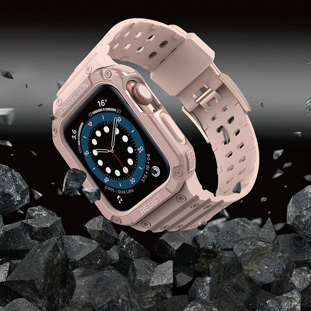 Protect Strap Band for Apple Watch 38/40/41mm Armored Case Strap - Pink 13