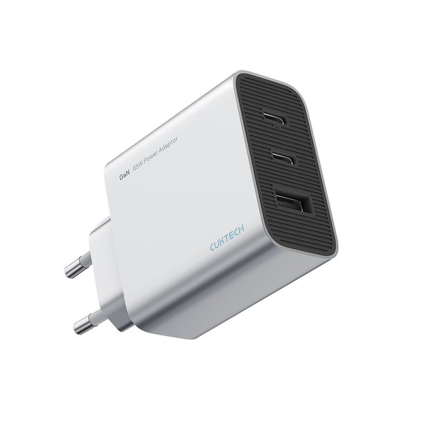 Cuktech 65W GaN 2xUSB-C 1xUSB-A Wall Charger - Gray 2