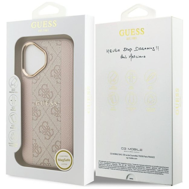 Guess 4G Stripe MagSafe Case for iPhone 17 - Pink 7