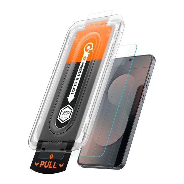 Spigen Glas.tR &quot EZ Fit Pro&quot  Tempered Glass 2-pack for Samsung Galaxy S25 FE 1