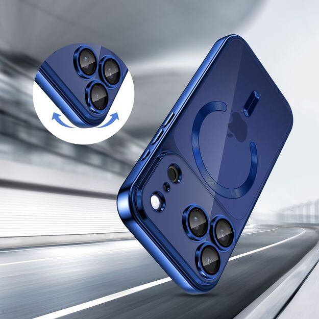 Tech-Protect MagFlex MagSafe Case for iPhone 17 Pro - Clear Navy Blue 3