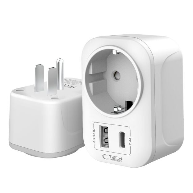 Tech-Protect TA100 US Adapter - White 2